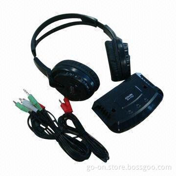 RF/FM Wireless Headphones with Microphone for TV, DVD and PC Use